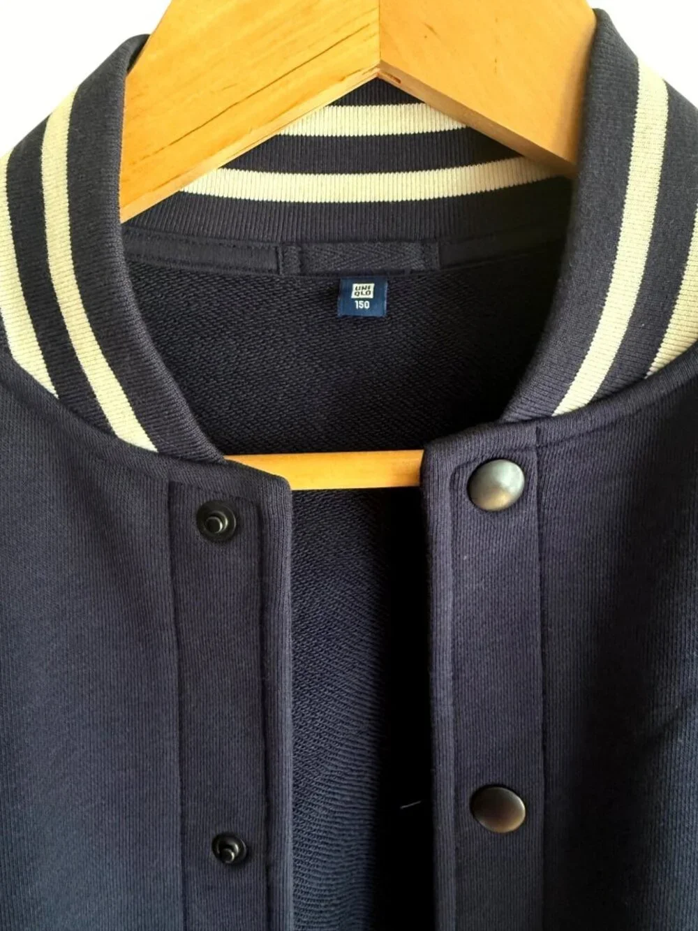 Uniqlo R varsity acadamia letterman jacket navy blue size 150